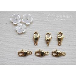 電鍍配件 - 銅扣頭 15mm底圈可旋轉 (金色) (12入)