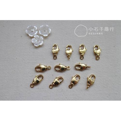 電鍍配件 - 銅扣頭 15mm底圈可旋轉 (金色) (12入)