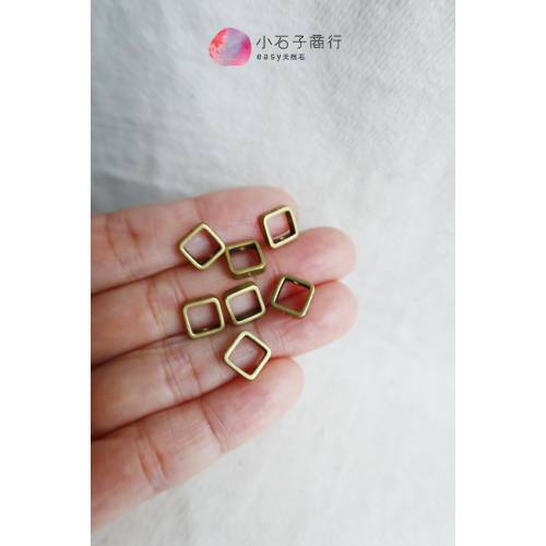 金屬配件-雙孔銅框-正方8x8mm(120入)