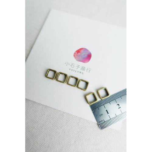 金屬配件-雙孔銅框-正方8x8mm(120入)