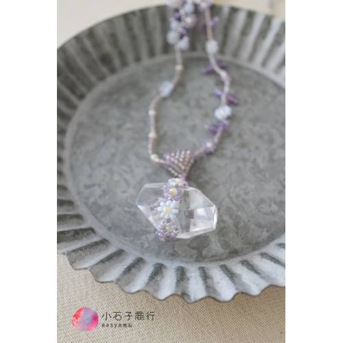 珠寶編織材料包【進階】 // 心之花園珠寶編織項鍊(淡雅紫) (1份)