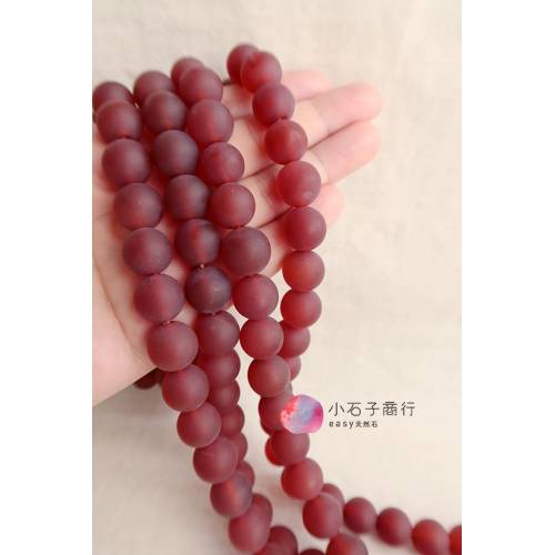 紅瑪瑙-12mm 圓珠(磨砂) (1入)