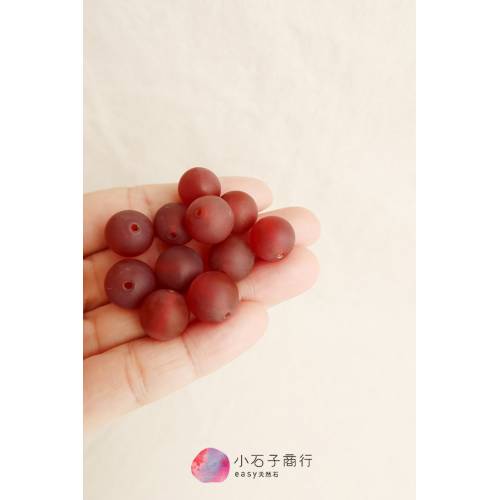 紅瑪瑙-12mm 圓珠(磨砂) (1入)