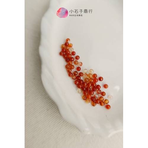 紅瑪瑙(混色)-3mm圓珠 (60入)