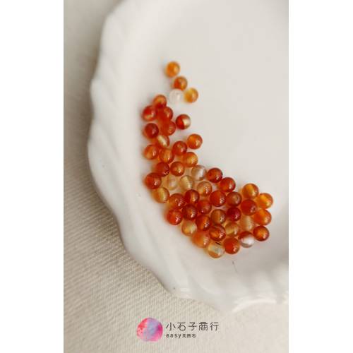 紅瑪瑙(混色)-4mm圓珠 (40入)