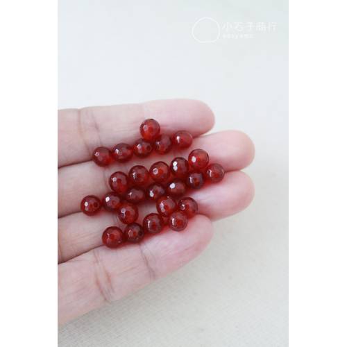 紅瑪瑙-6mm 角珠(小切面) (1入)