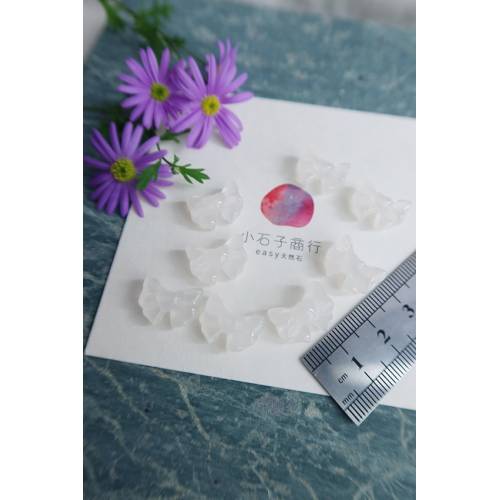 白瑪瑙-蝴蝶結12x15mm"橫洞" (1入)
