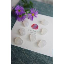白瑪瑙-貓咪12x16mm"直洞" (1入)