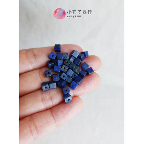 天然青金石-正方塊4mm(A) (4入)