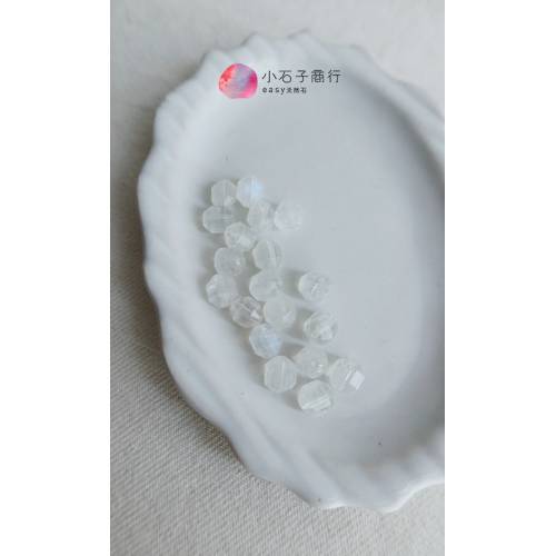 月光石-立體六邊切角6x7mm(AA) (12入)