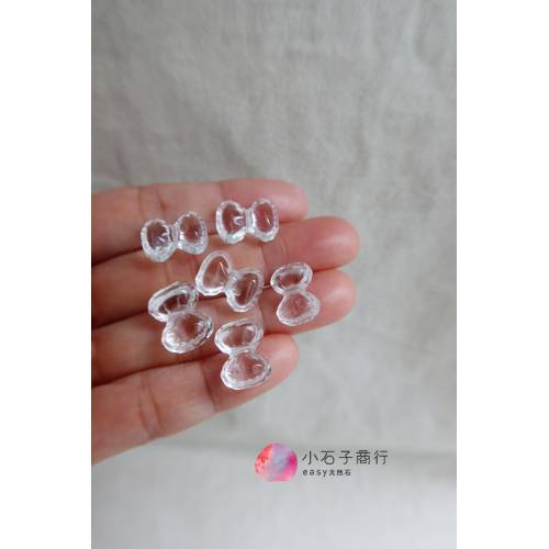白水晶-蝴蝶結 約10x15mm (1入)