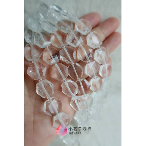 白水晶-六角型切角12x13mm (1入)