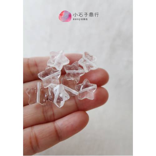 白水晶-五角星切角14mm (1入)